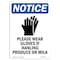 Signmission OSHA Sign, Please Wear Gloves With Symbol, 5in X 3.5in Decal, 10PK, 3.5" W, 5" H, Portrait, PK10 OS-NS-D-35-V-17658-10PK - alternate 1